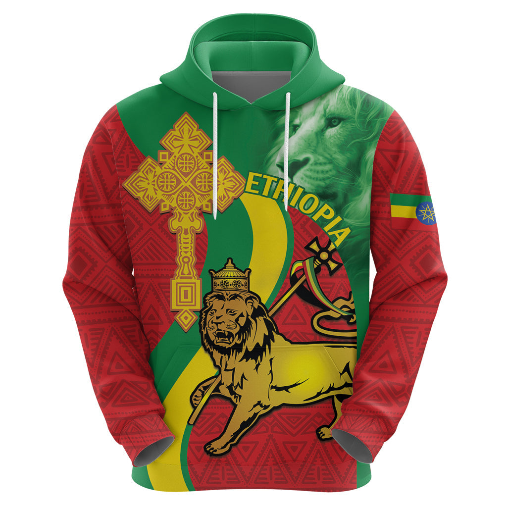 Ethiopia National Day Hoodie Ethiopia Lion of Judah African Pattern LT14