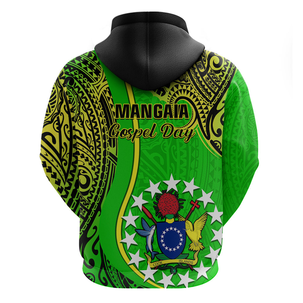 Polynesian Pride Cook Islands Hoodie Mangaia Gospel Day Green Version LT14