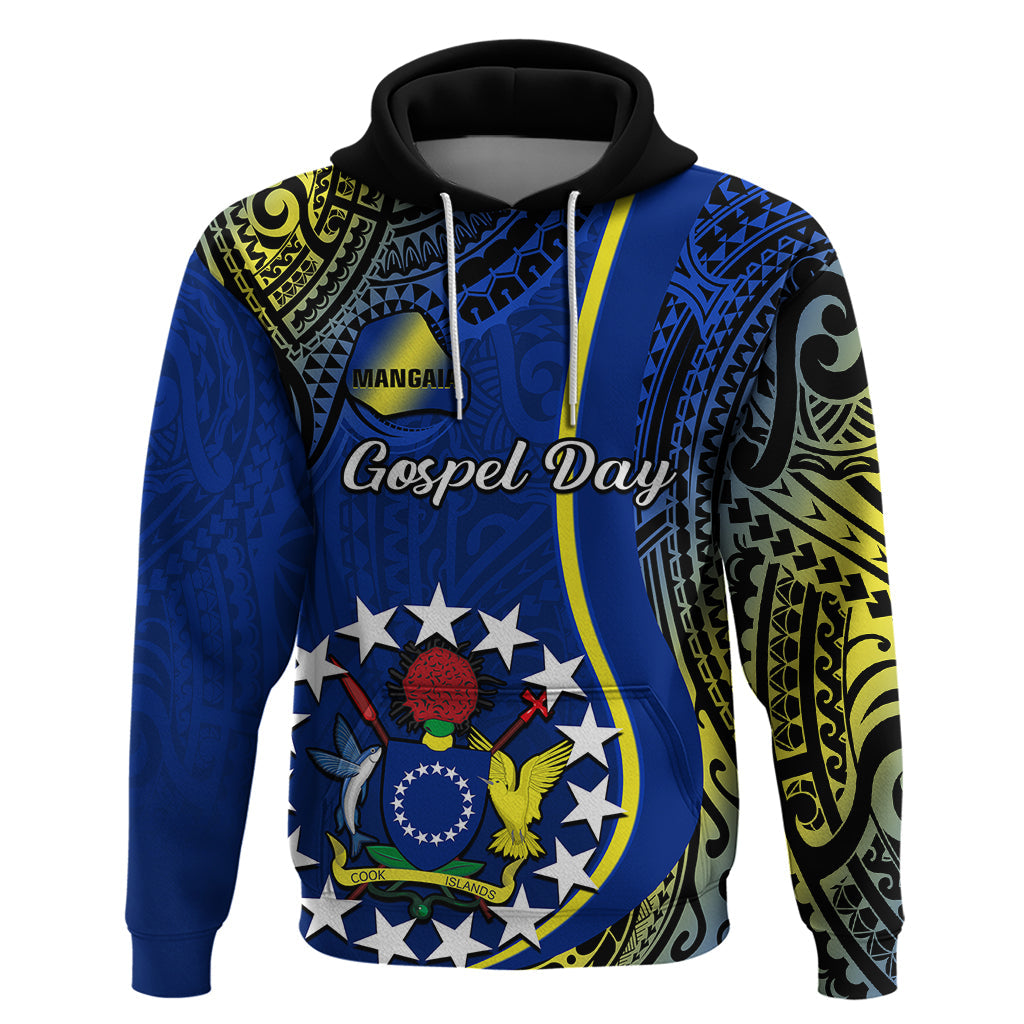 Polynesian Pride Cook Islands Hoodie Mangaia Gospel Day Blue Version LT14