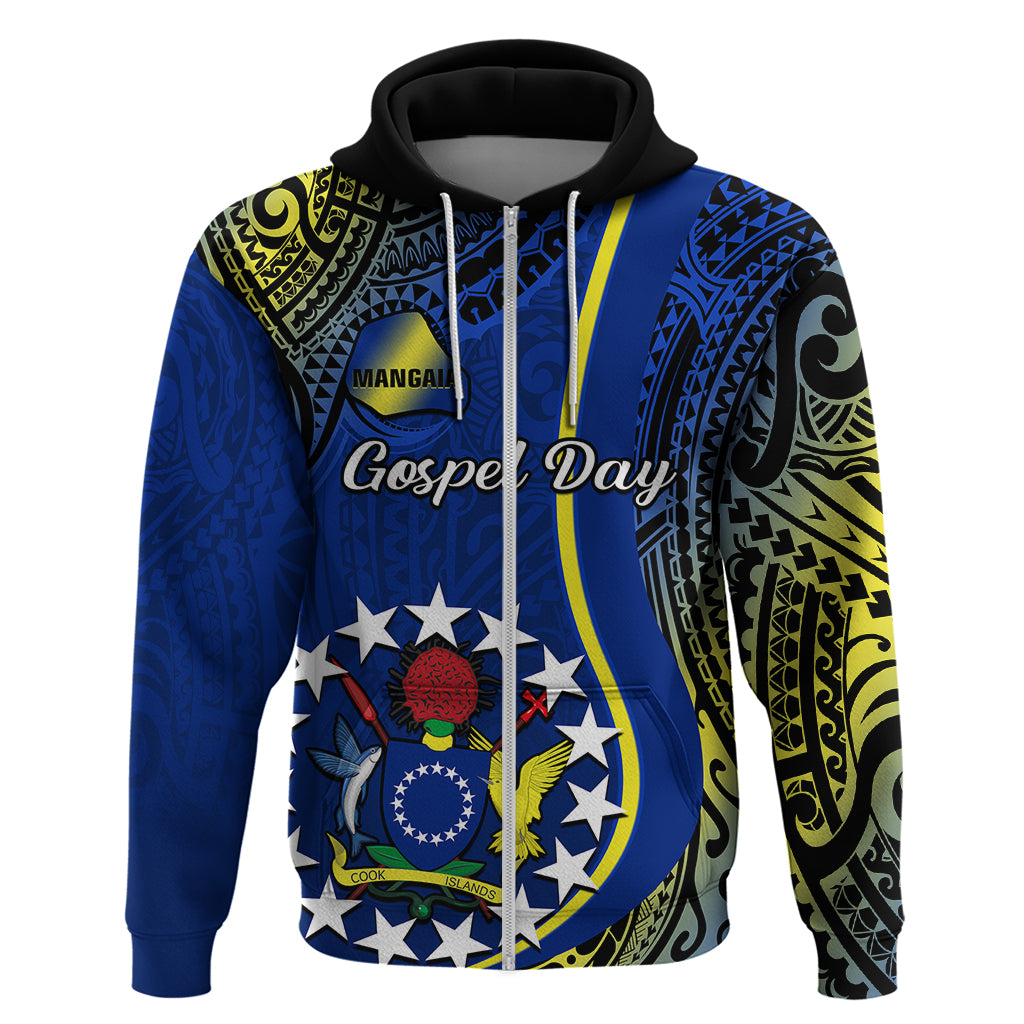 Polynesian Pride Cook Islands Hoodie Mangaia Gospel Day Blue Version LT14