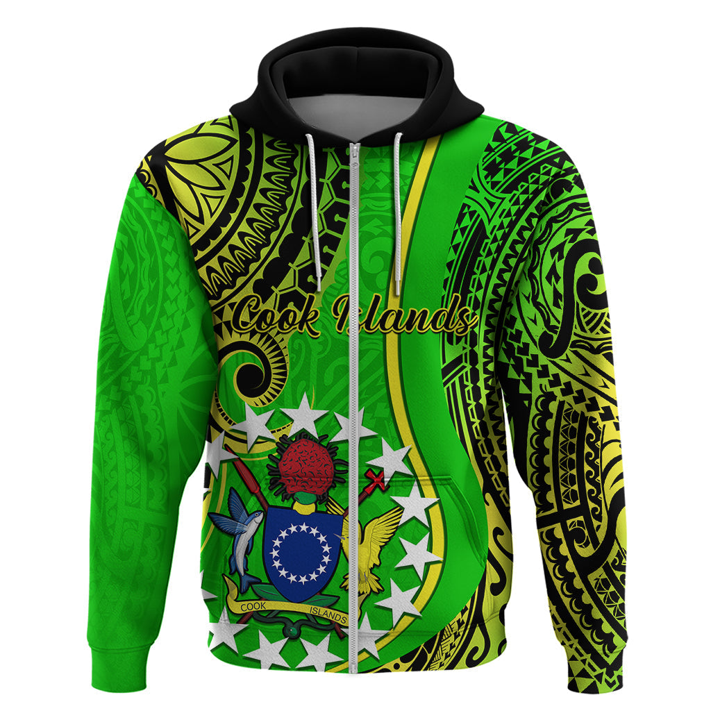 Polynesian Pride Cook Islands Hoodie Kuki Airani Coat Of Arms LT14