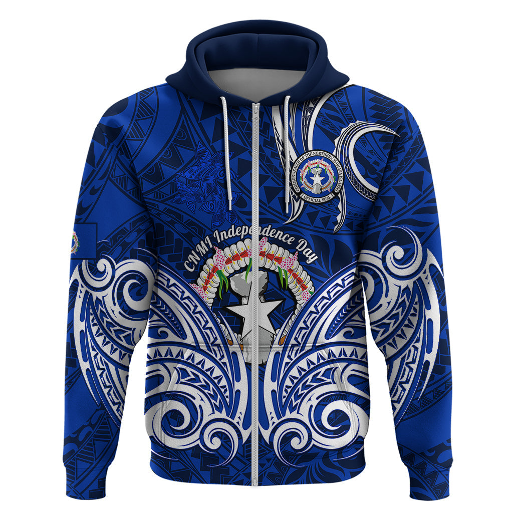 Personalised Independence Day CNMI Hoodie Northern Mariana Islands Tribal Tattoo Pattern LT14