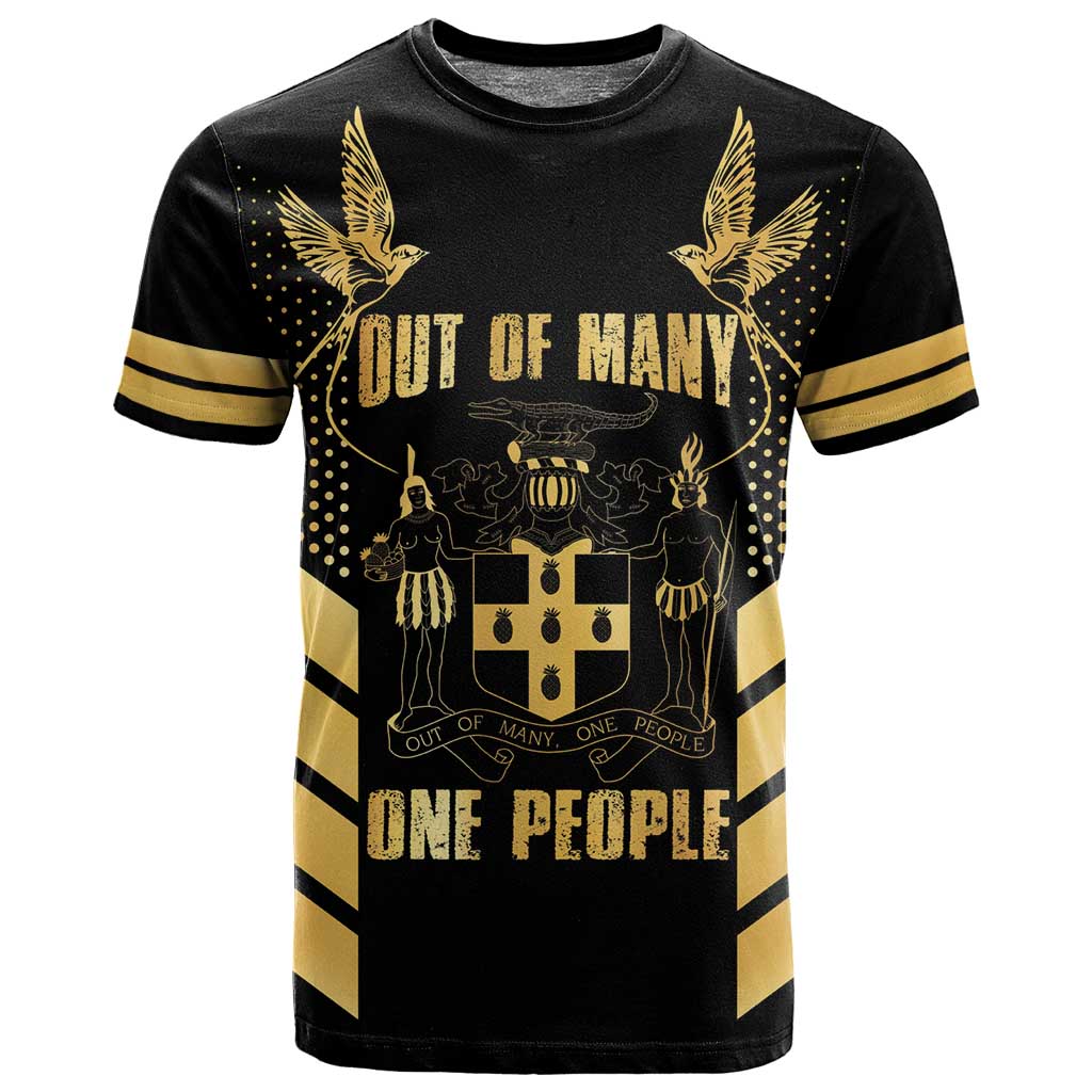 Jumieka Independence Day T shirt Out Of Many, One People Gold Color LT14