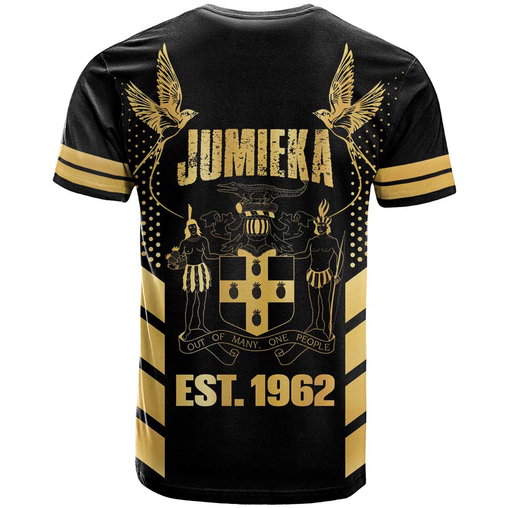 Jumieka Independence Day T shirt Out Of Many, One People Gold Color LT14