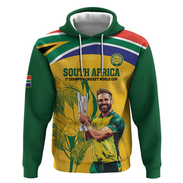 South Africa Cricket Hoodie 1st Champions World Cup Proud Of Our Boys LT14