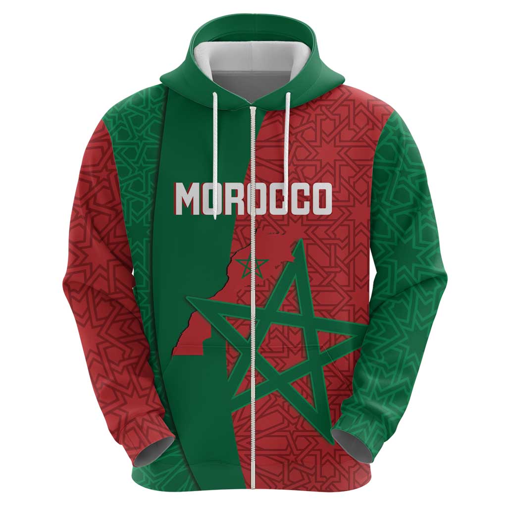 Personalised Morocco Hoodie Moroccan Green Star With Moorish Pattern LT14
