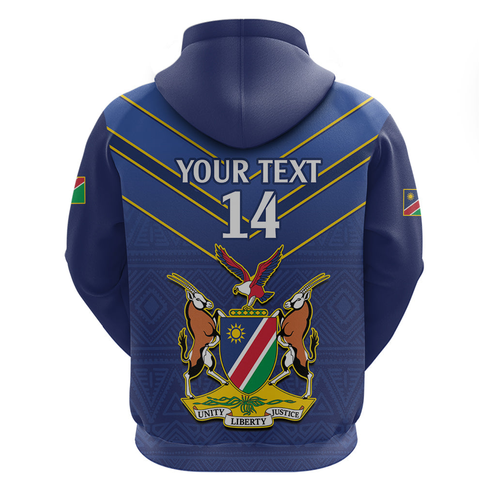 Custom Namibia Cricket Hoodie 2024 Go Eagles African Pattern LT14