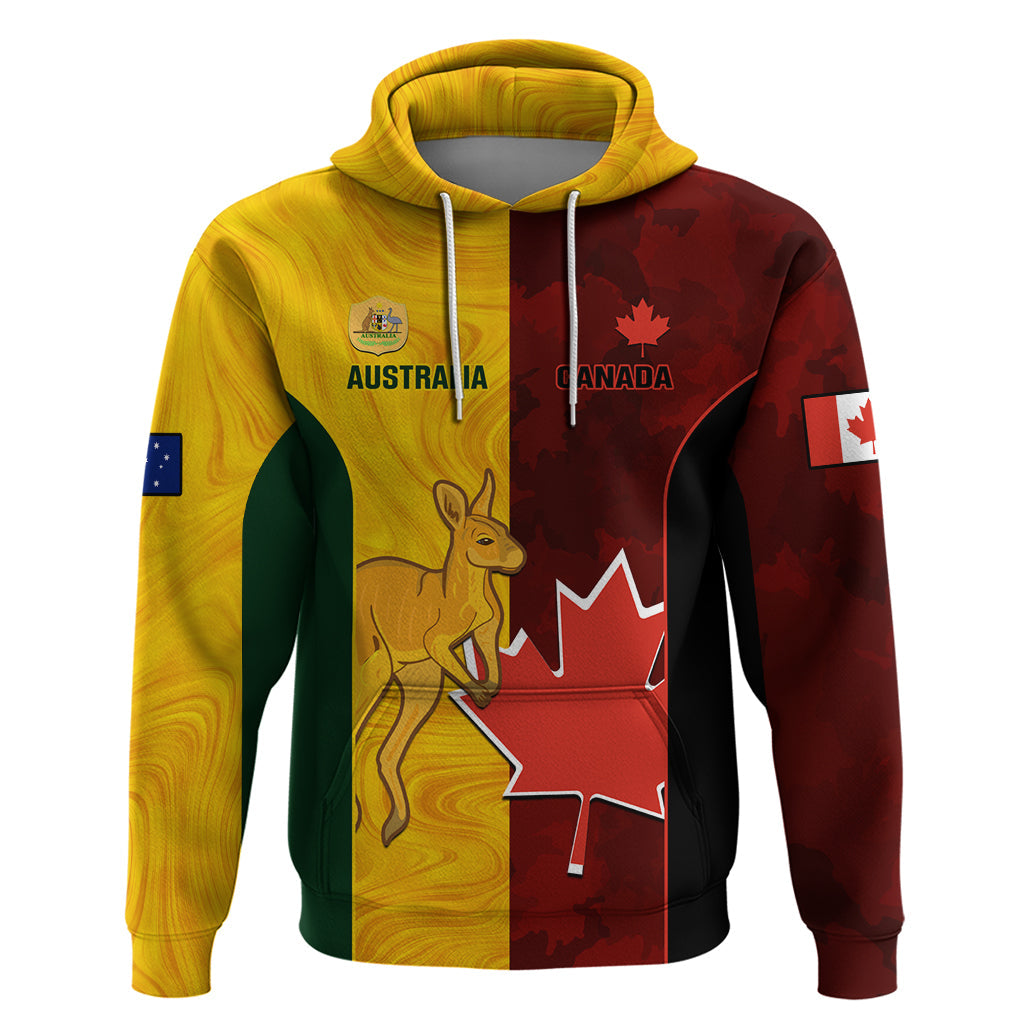 Custom Australia And Canada Soccer Hoodie Matildas Combine Canucks Together LT14