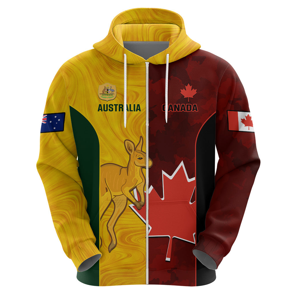 Custom Australia And Canada Soccer Hoodie Matildas Combine Canucks Together LT14