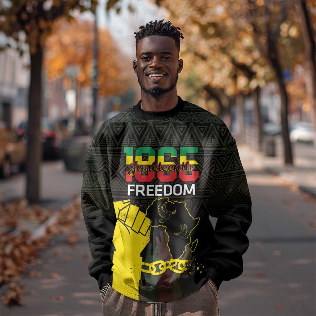 Juneteenth Freedom Day Sweatshirt 1865 Black Independence African Pattern LT14