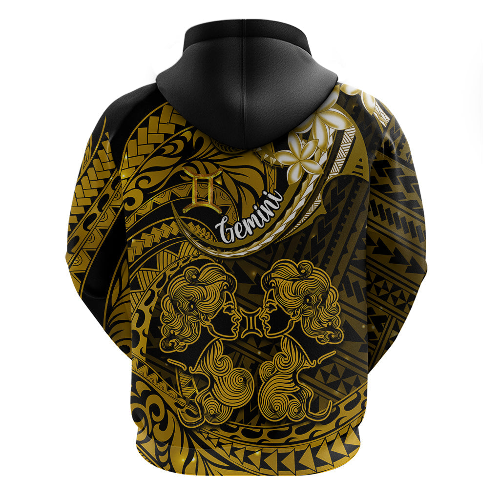 Polynesian Pride Gemini Zodiac Hoodie Astrological Sign Tribal Plumeria Gold Galaxy LT14