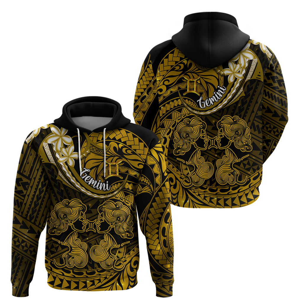 Polynesian Pride Gemini Zodiac Hoodie Astrological Sign Tribal Plumeria Gold Galaxy LT14