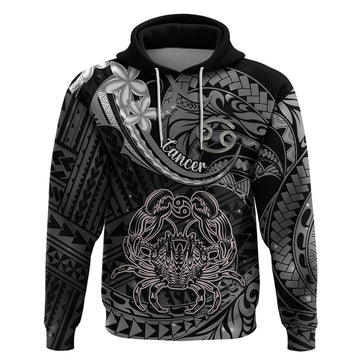 Polynesian Pride Cancer Zodiac Hoodie Astrological Sign Tribal Plumeria Grey Galaxy LT14