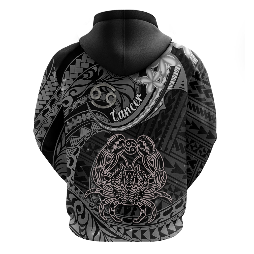 Polynesian Pride Cancer Zodiac Hoodie Astrological Sign Tribal Plumeria Grey Galaxy LT14