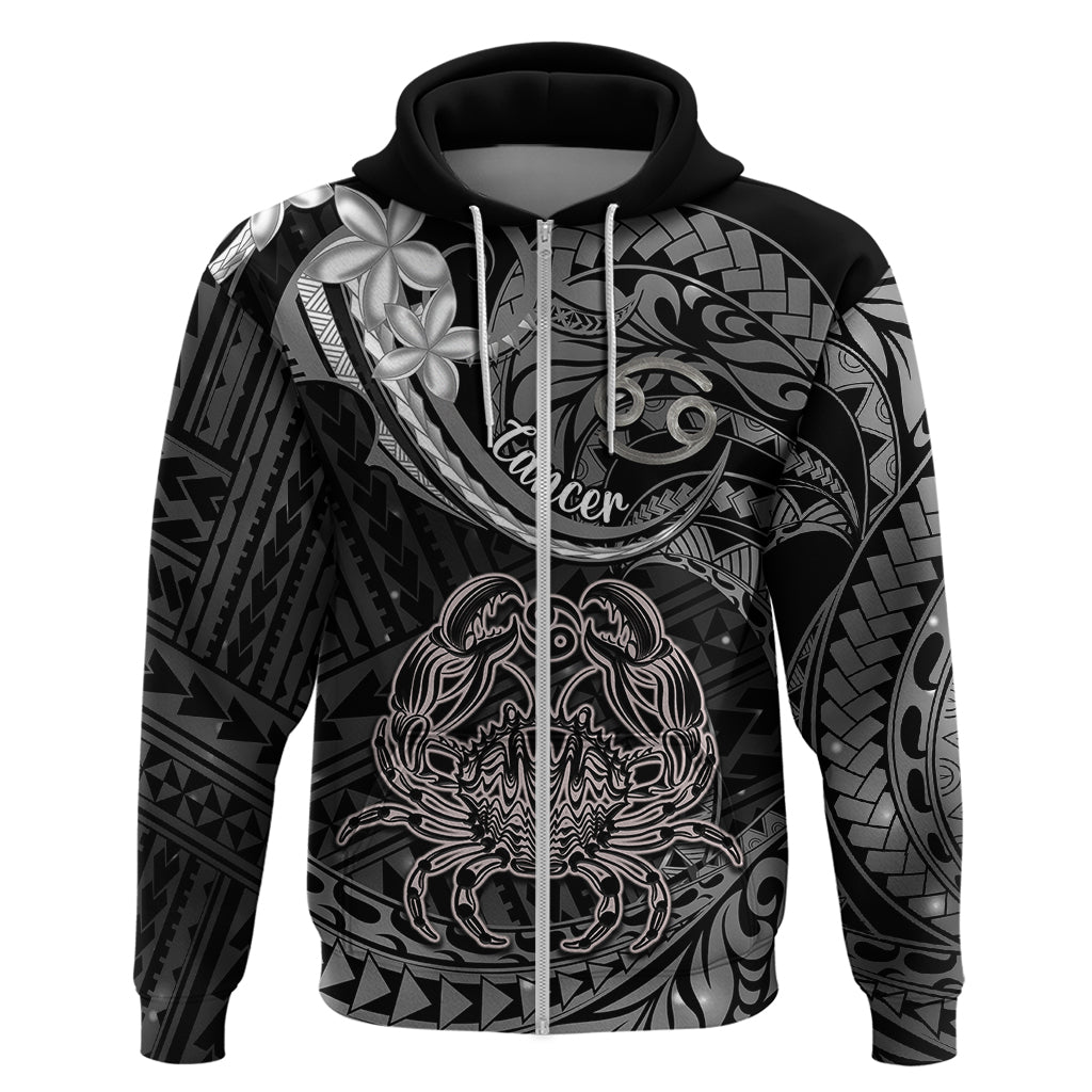 Polynesian Pride Cancer Zodiac Hoodie Astrological Sign Tribal Plumeria Grey Galaxy LT14