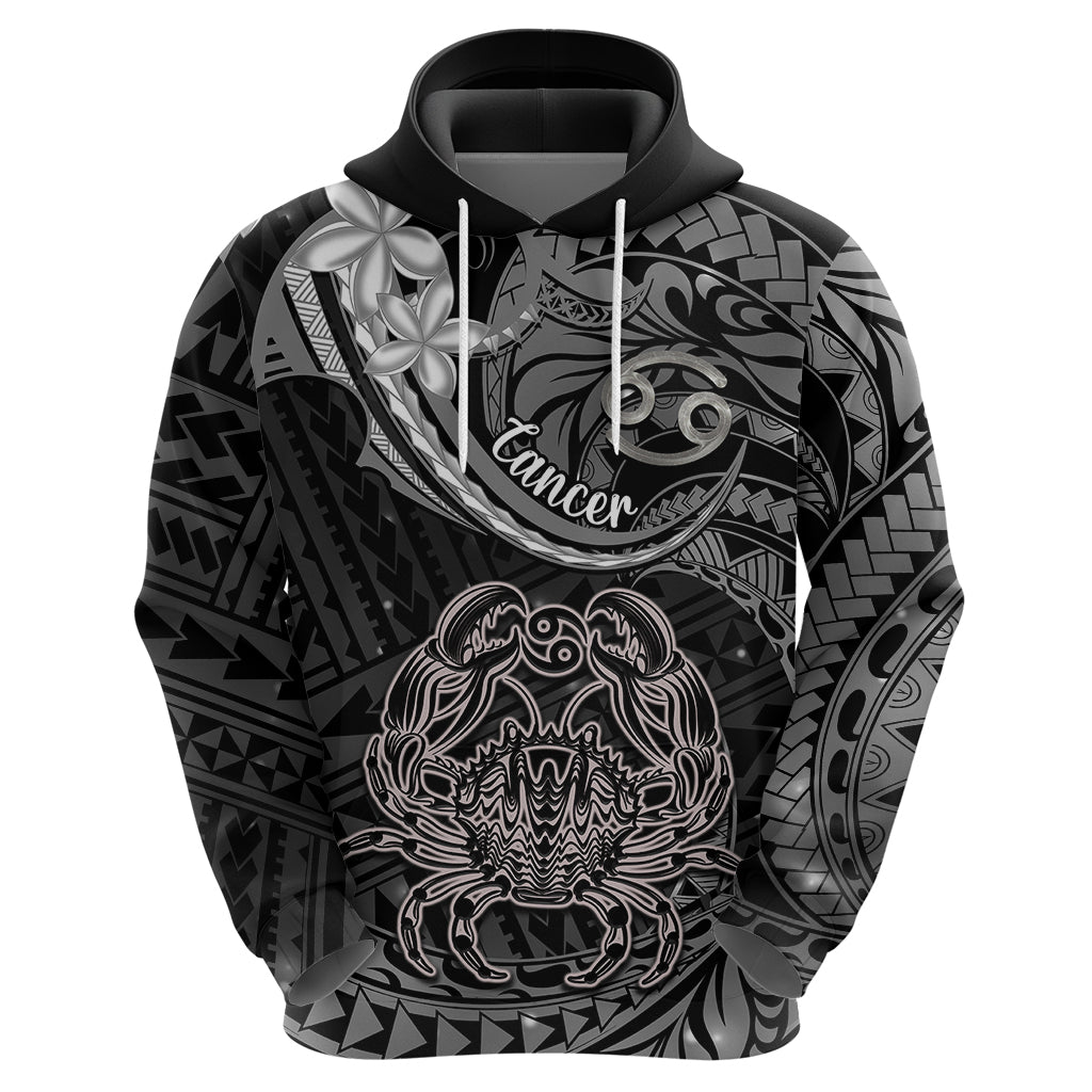 Polynesian Pride Cancer Zodiac Hoodie Astrological Sign Tribal Plumeria Grey Galaxy LT14