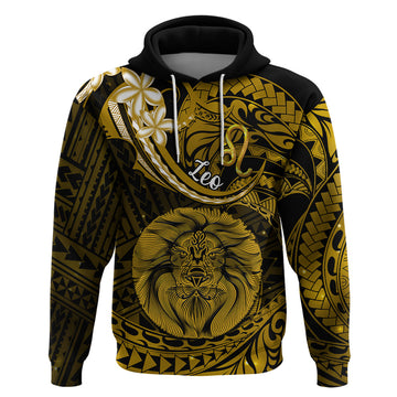 Polynesian Pride Leo Zodiac Hoodie Astrological Sign Tribal Plumeria Gold Galaxy LT14