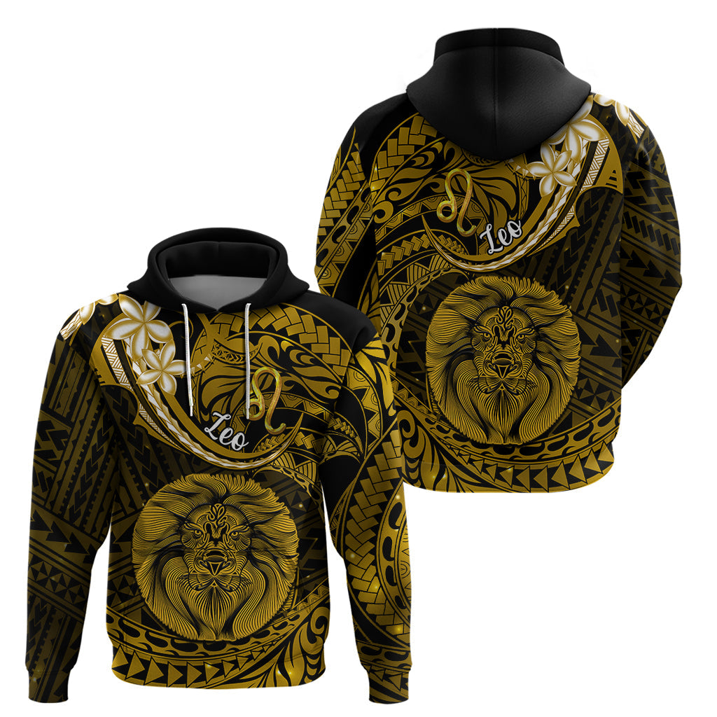 Polynesian Pride Leo Zodiac Hoodie Astrological Sign Tribal Plumeria Gold Galaxy LT14
