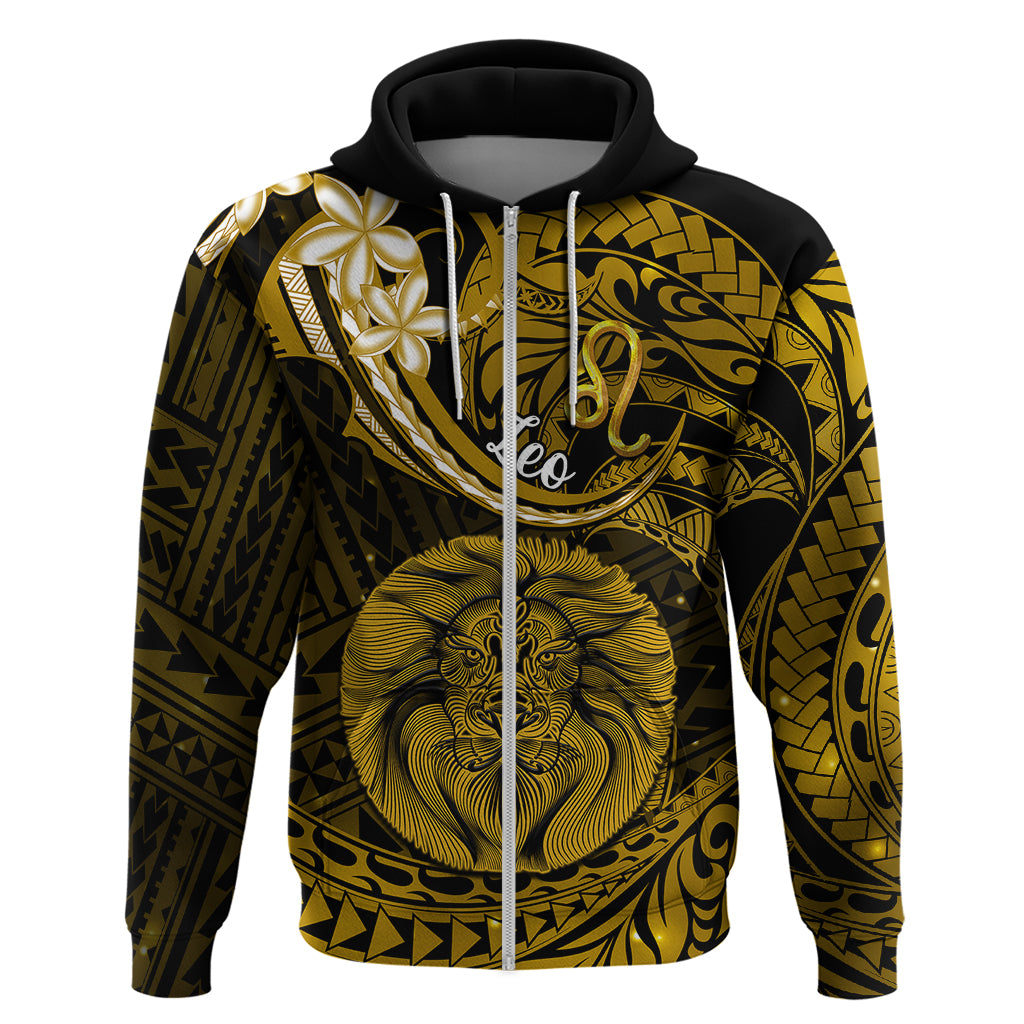 Polynesian Pride Leo Zodiac Hoodie Astrological Sign Tribal Plumeria Gold Galaxy LT14