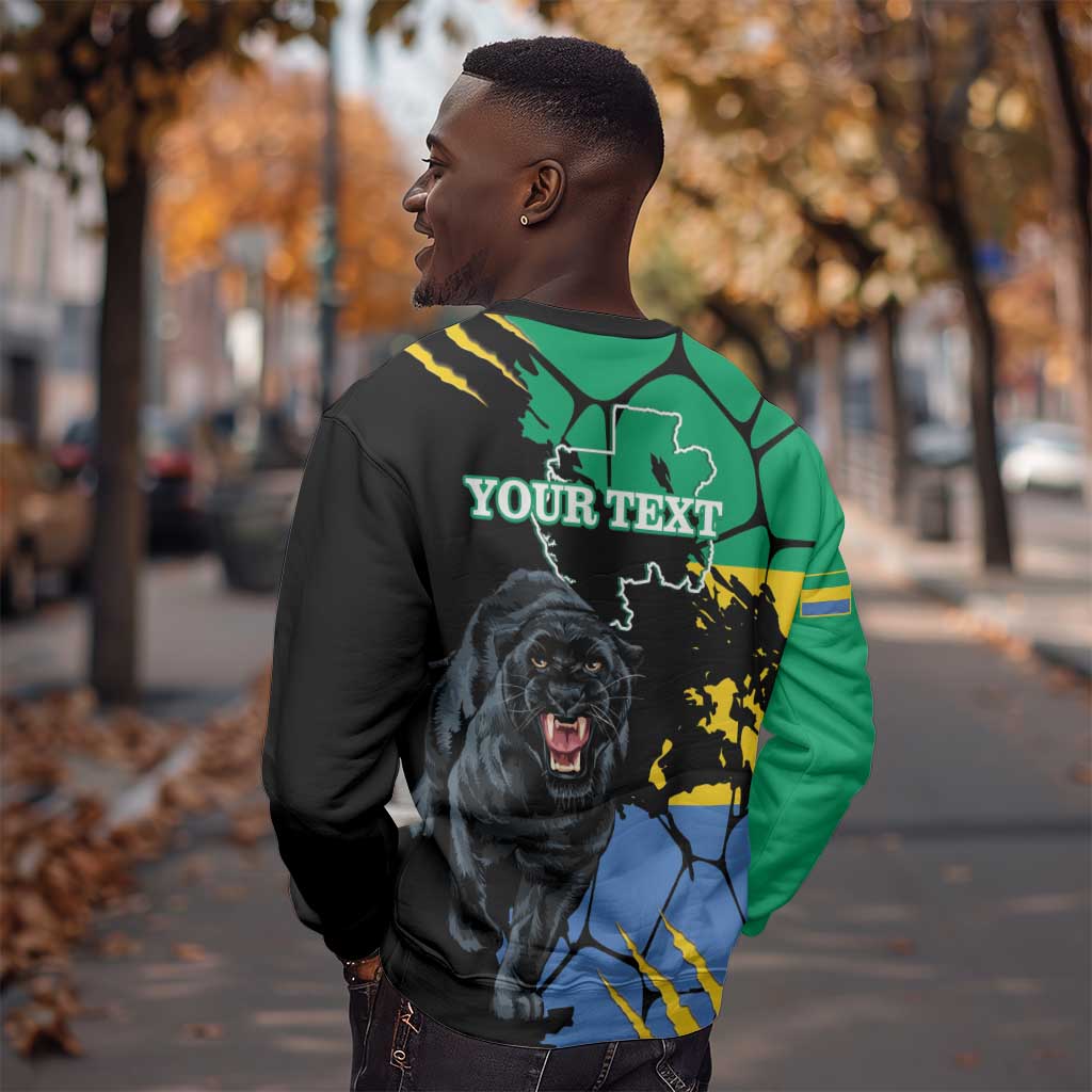 Personalized Gabon Black Panther Sweatshirt Gabonese Map Grunge Style LT14