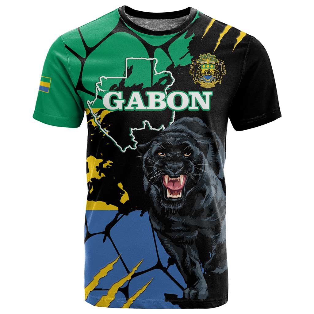 Personalized Gabon Black Panther T shirt Gabonese Map Grunge Style LT14