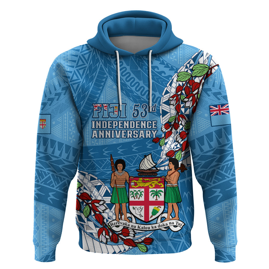 Fiji Day Hoodie Fijian Tagimaucia Flower Polynesian Mix Tapa Pattern LT14