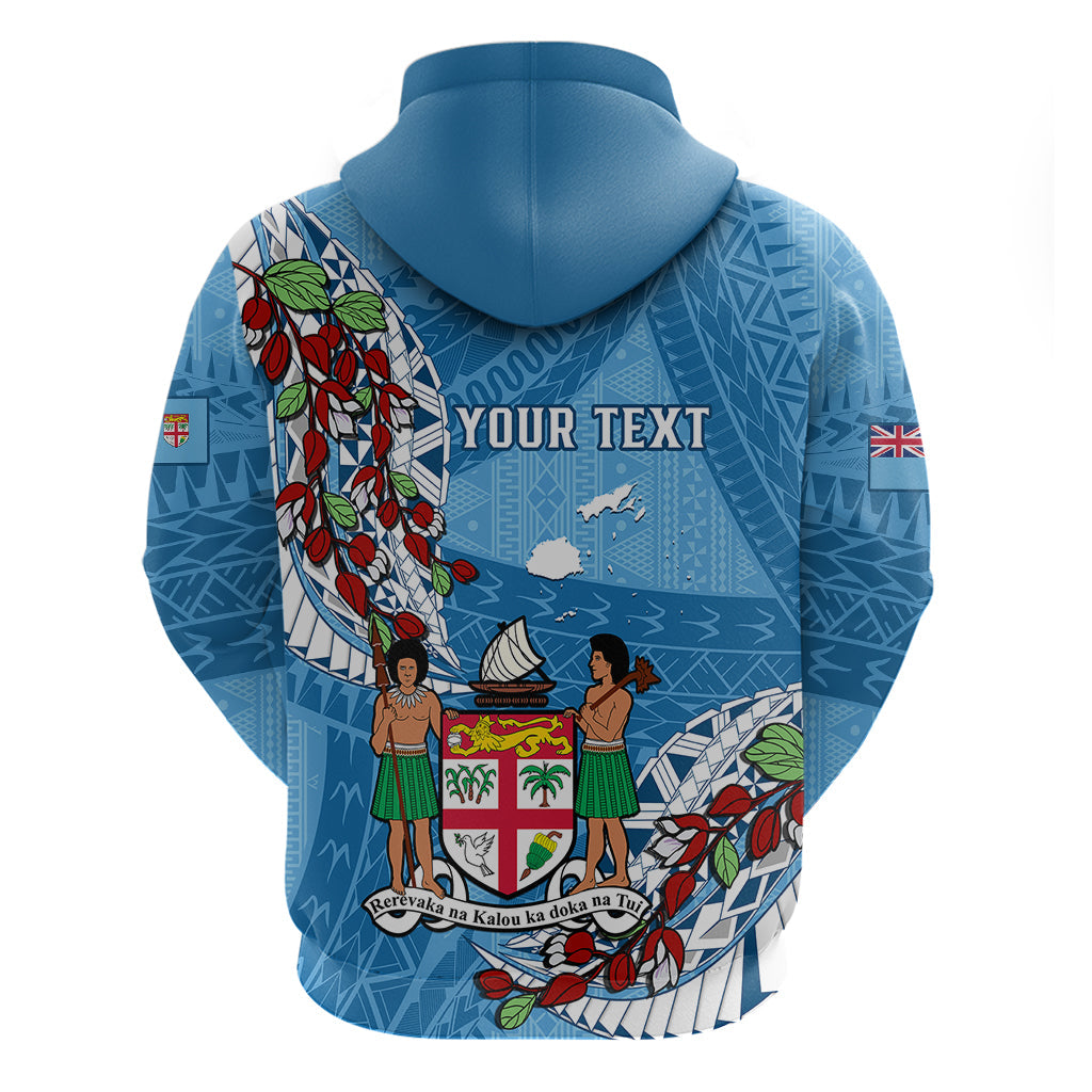 Personalised Fiji Day Hoodie Fijian Tagimaucia Flower Polynesian Mix Tapa Pattern LT14