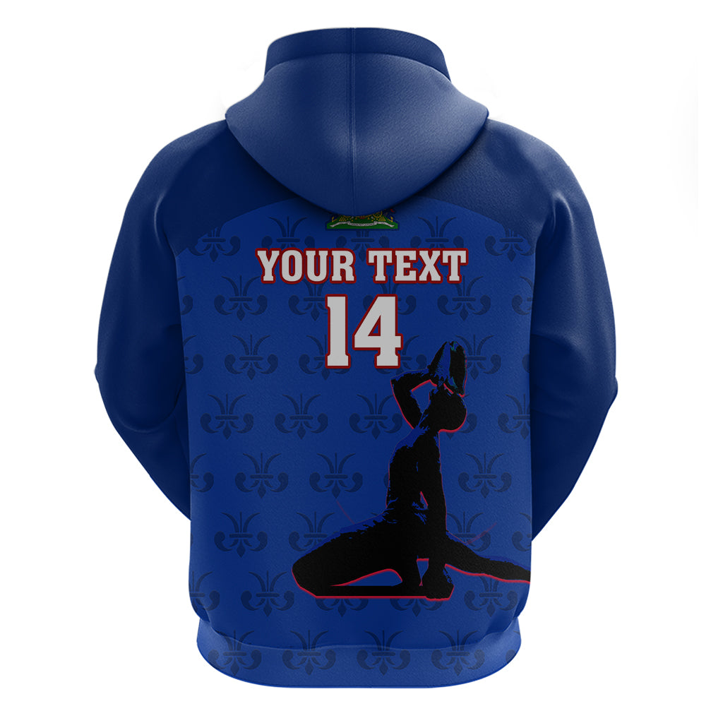 Custom Haiti Football Hoodie Les Grenadieres 2023 World Cup Blue Version LT14