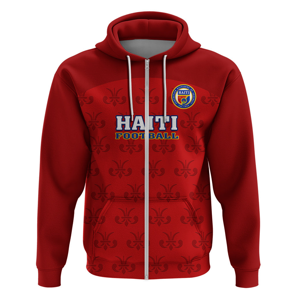 Custom Haiti Football Hoodie Les Grenadieres 2023 World Cup Red Version LT14