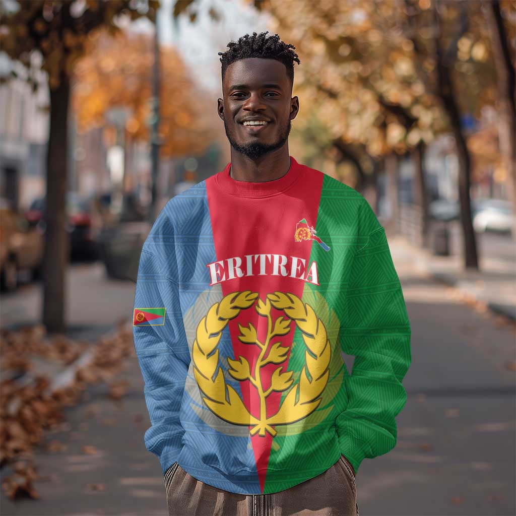 Personalised Eritrea Sweatshirt Eritrean Map Mix African Pattern Simple Style LT14