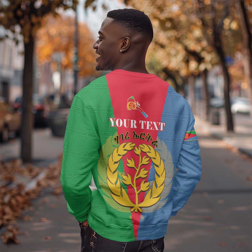 Personalised Eritrea Sweatshirt Eritrean Map Mix African Pattern Simple Style LT14