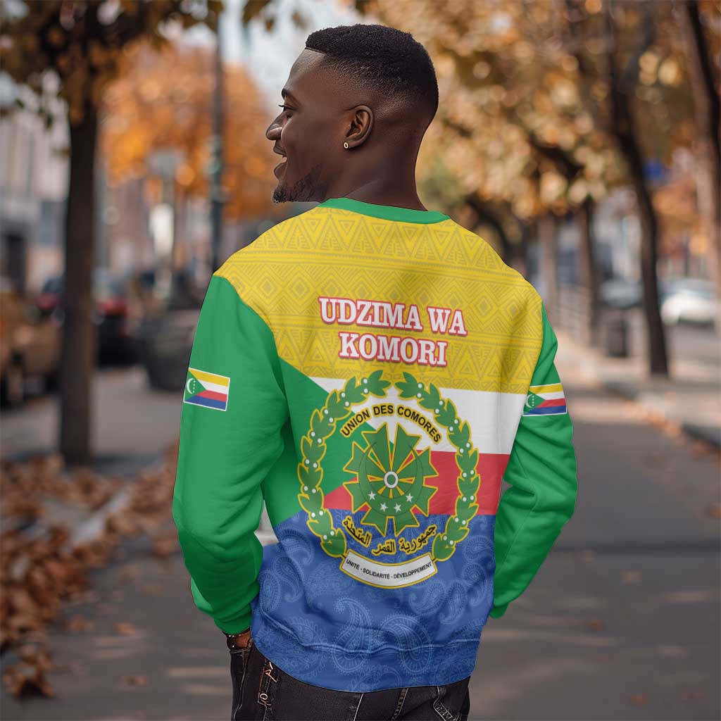 Afro Paisley Udzima wa Komori Sweatshirt Comoros Is In My DNA LT14