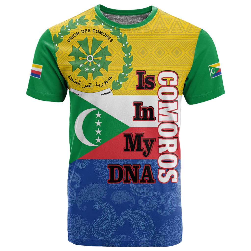 Afro Paisley Udzima wa Komori T shirt Comoros Is In My DNA LT14