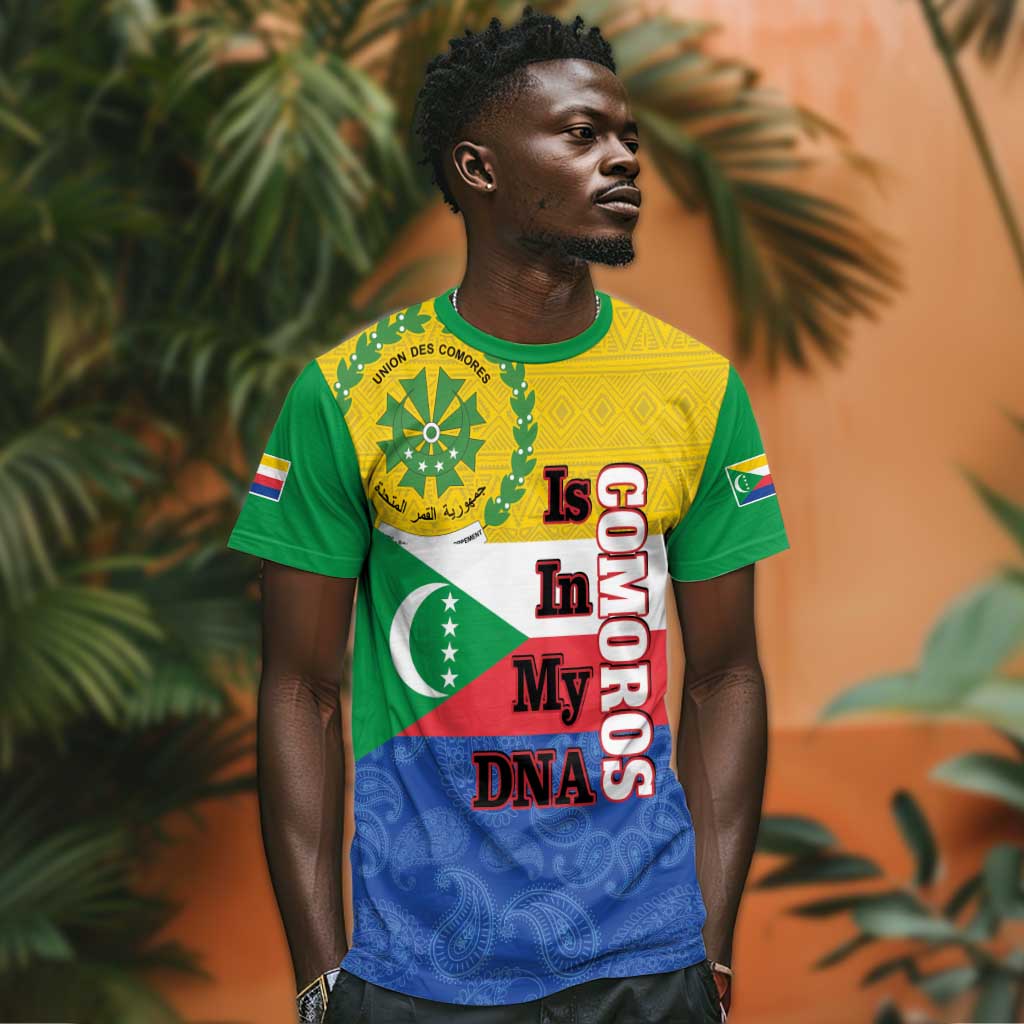 Afro Paisley Udzima wa Komori T shirt Comoros Is In My DNA LT14