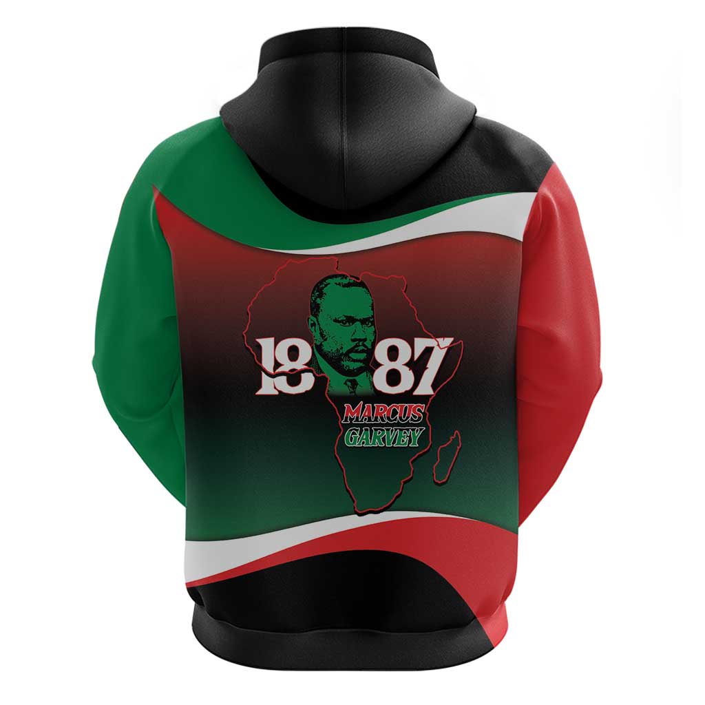 Marcus Garvey 1887 Hoodie African Map Curves Style LT14