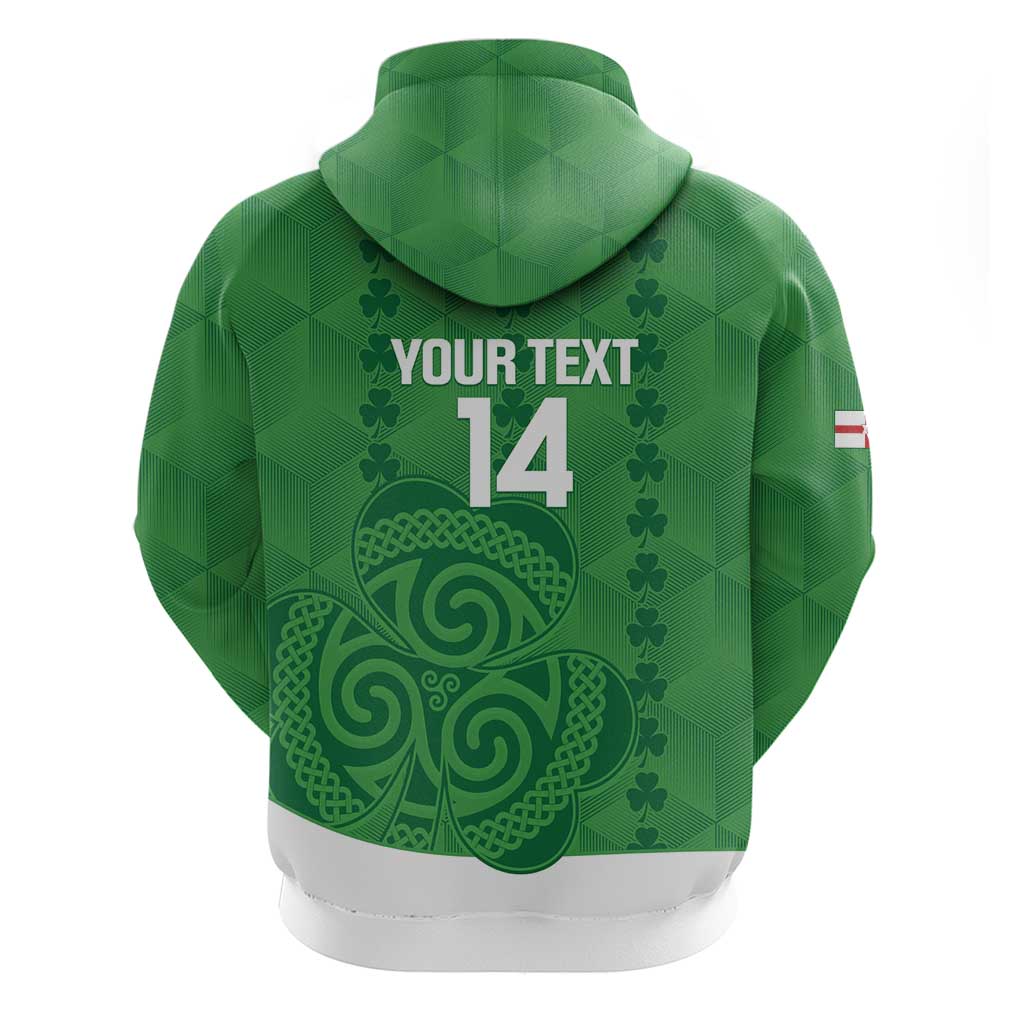 Custom Northern Ireland Hoodie Go Green and White Army LT14