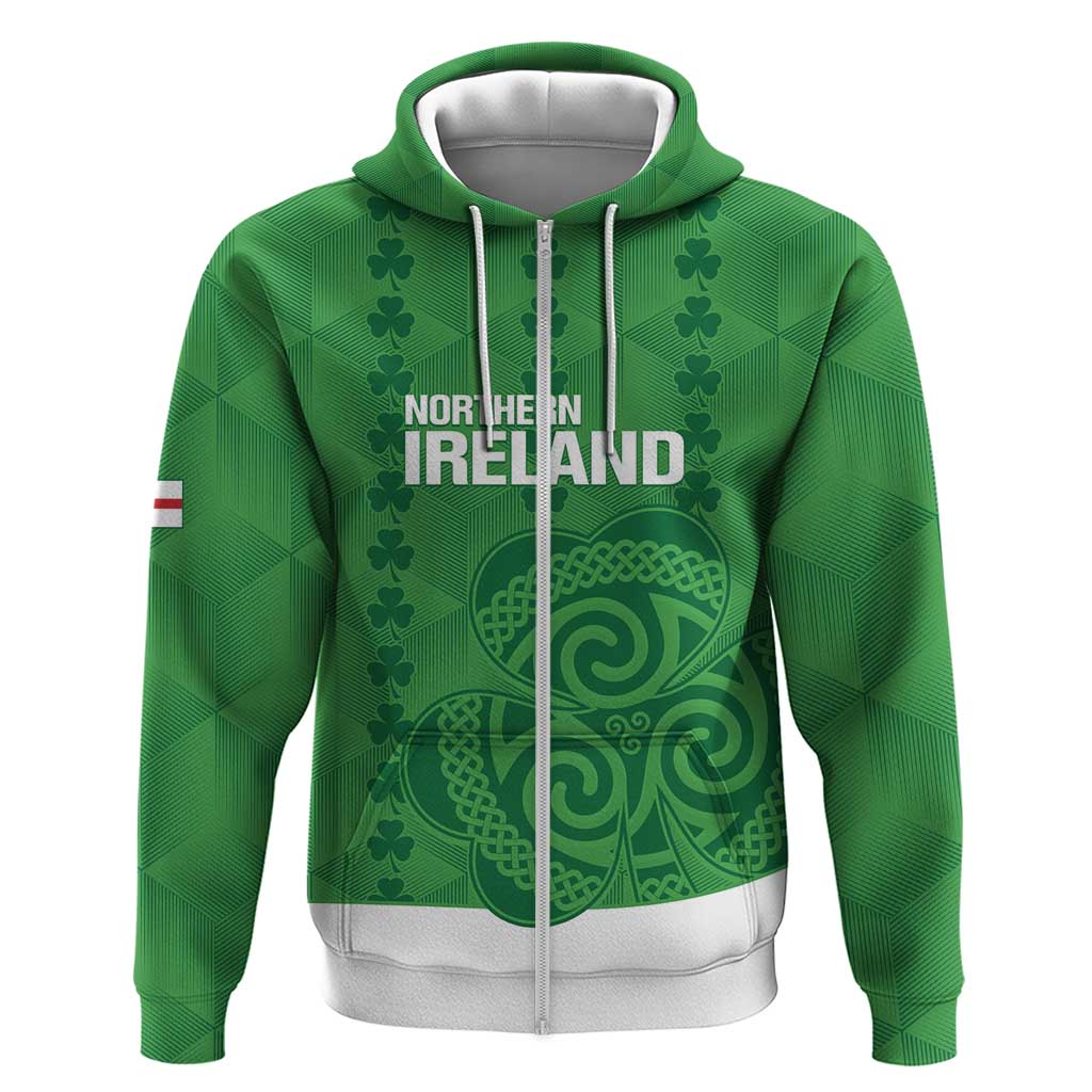 Custom Northern Ireland Hoodie Go Green and White Army LT14