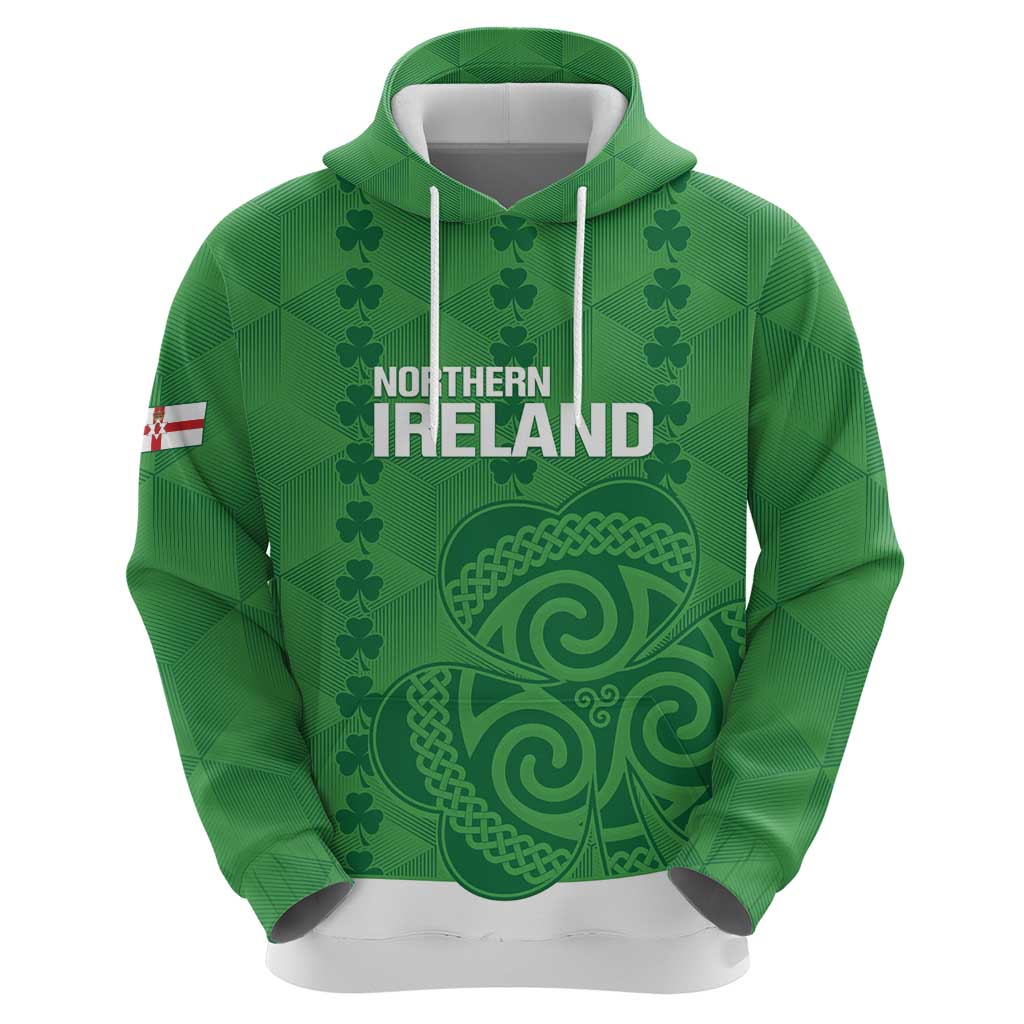 Custom Northern Ireland Hoodie Go Green and White Army LT14