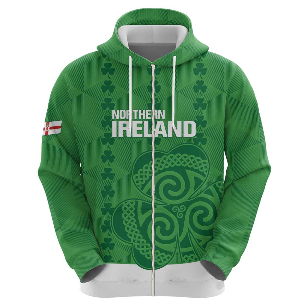 Custom Northern Ireland Hoodie Go Green and White Army LT14