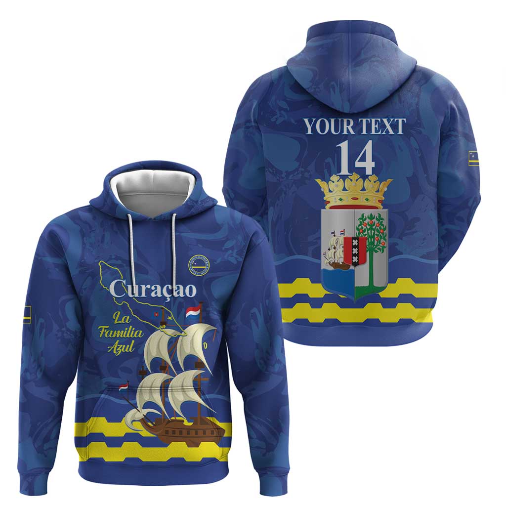 Custom Curacao Football Hoodie La Familia Azul LT14
