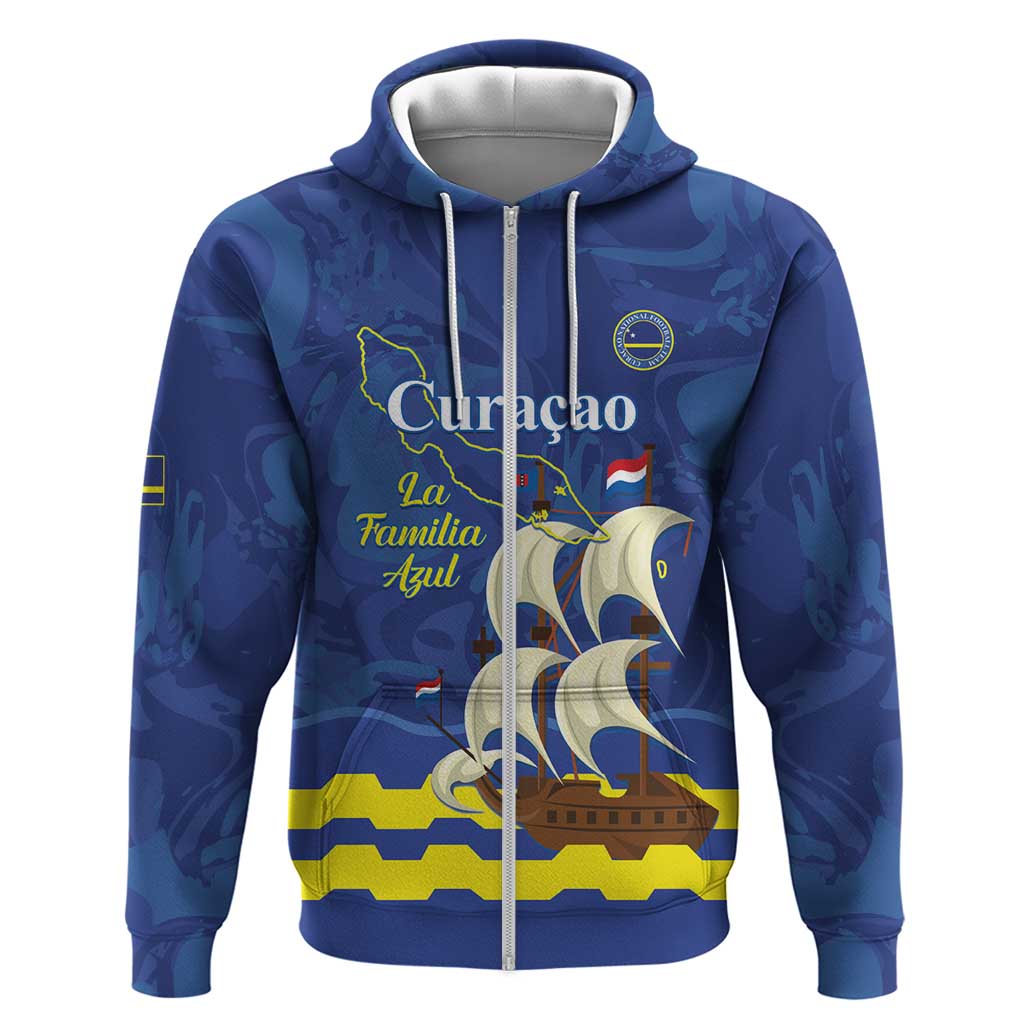 Custom Curacao Football Hoodie La Familia Azul LT14
