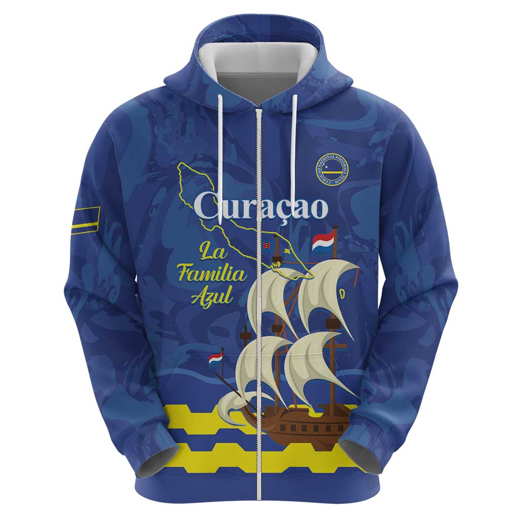 Custom Curacao Football Hoodie La Familia Azul LT14