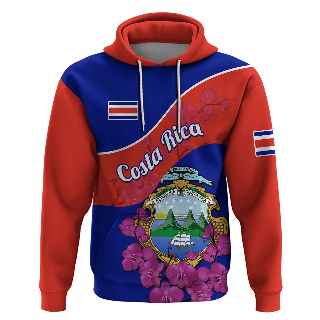 Personalised Costa Rica Hoodie Coat Of Arms Mix Purple Orchid LT14