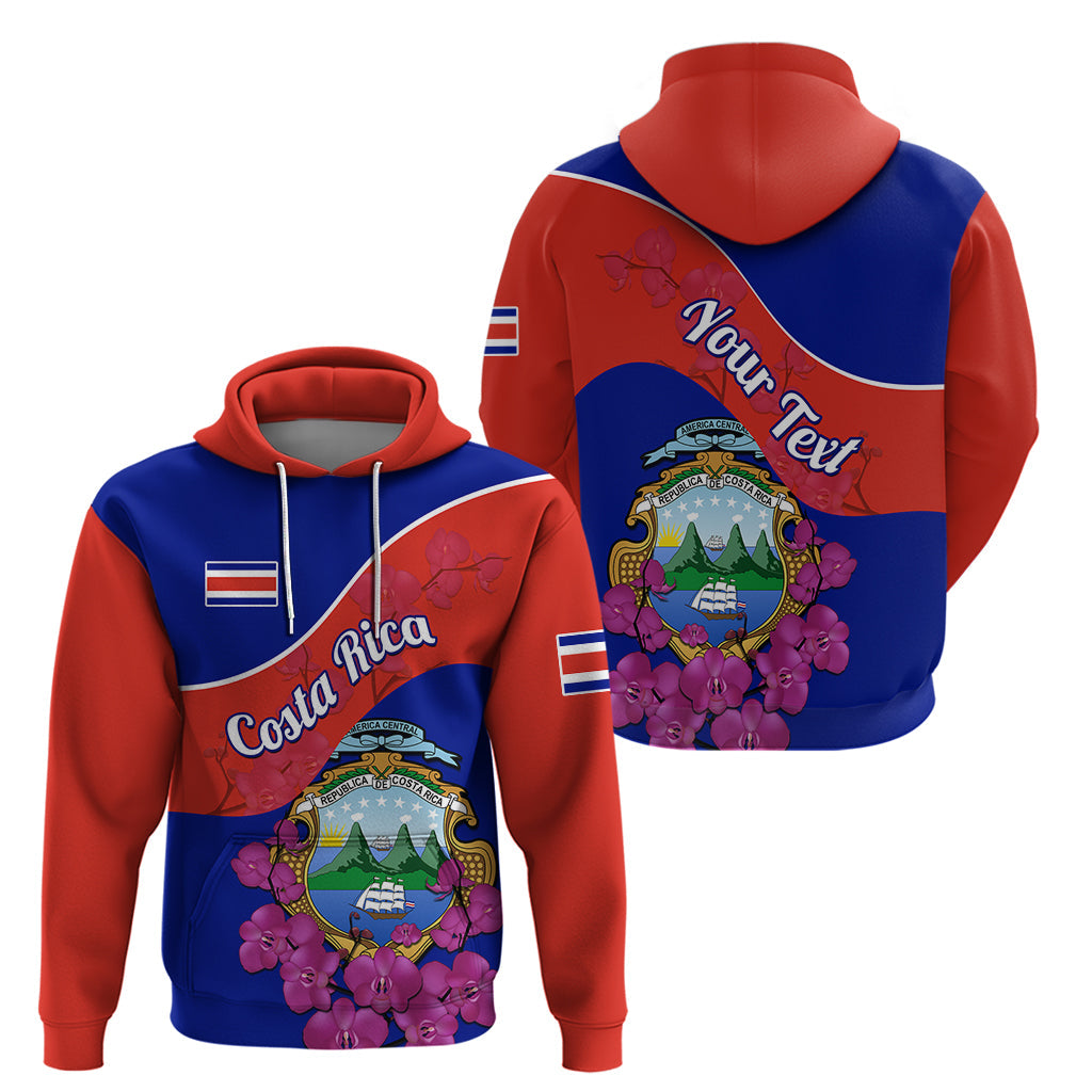 Personalised Costa Rica Hoodie Coat Of Arms Mix Purple Orchid LT14