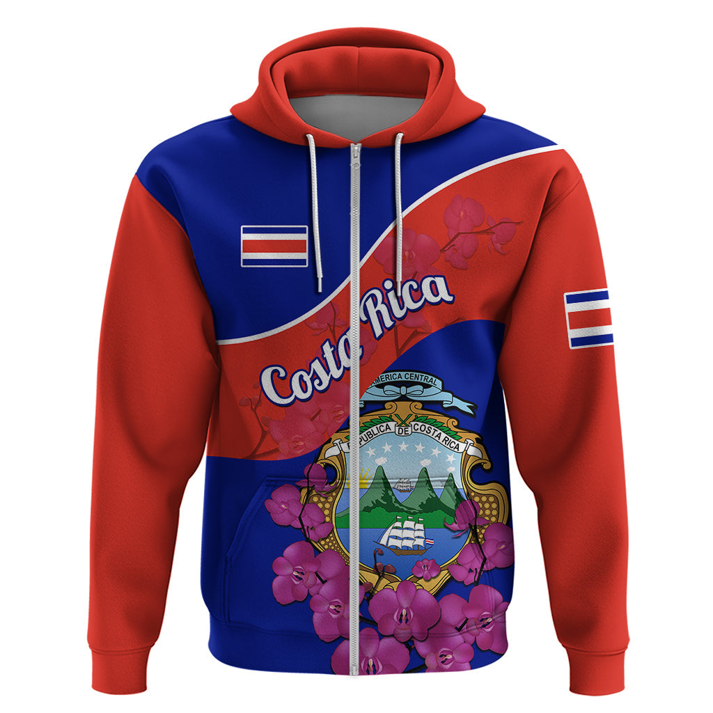 Personalised Costa Rica Hoodie Coat Of Arms Mix Purple Orchid LT14