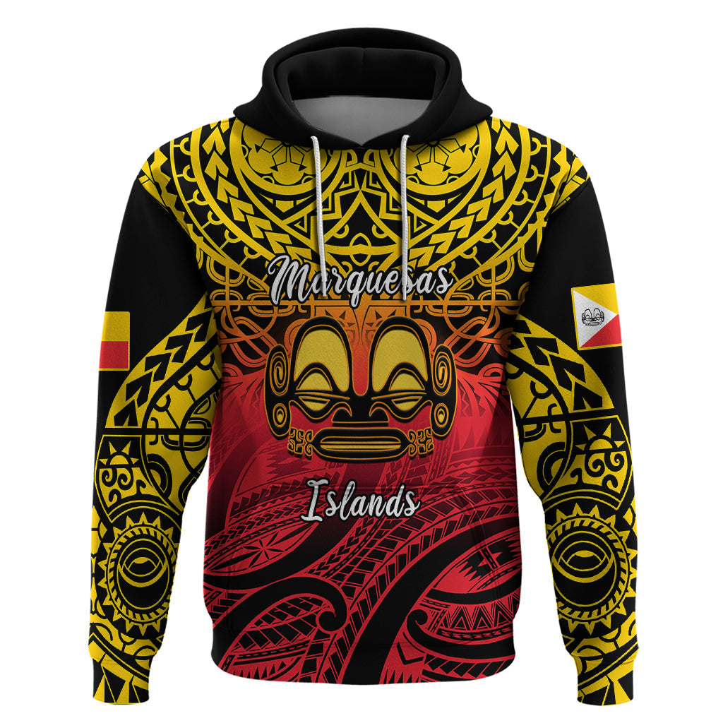 Personalised Marquesas Islands Hoodie Tiki Polynesian Marquesan Pattern LT14