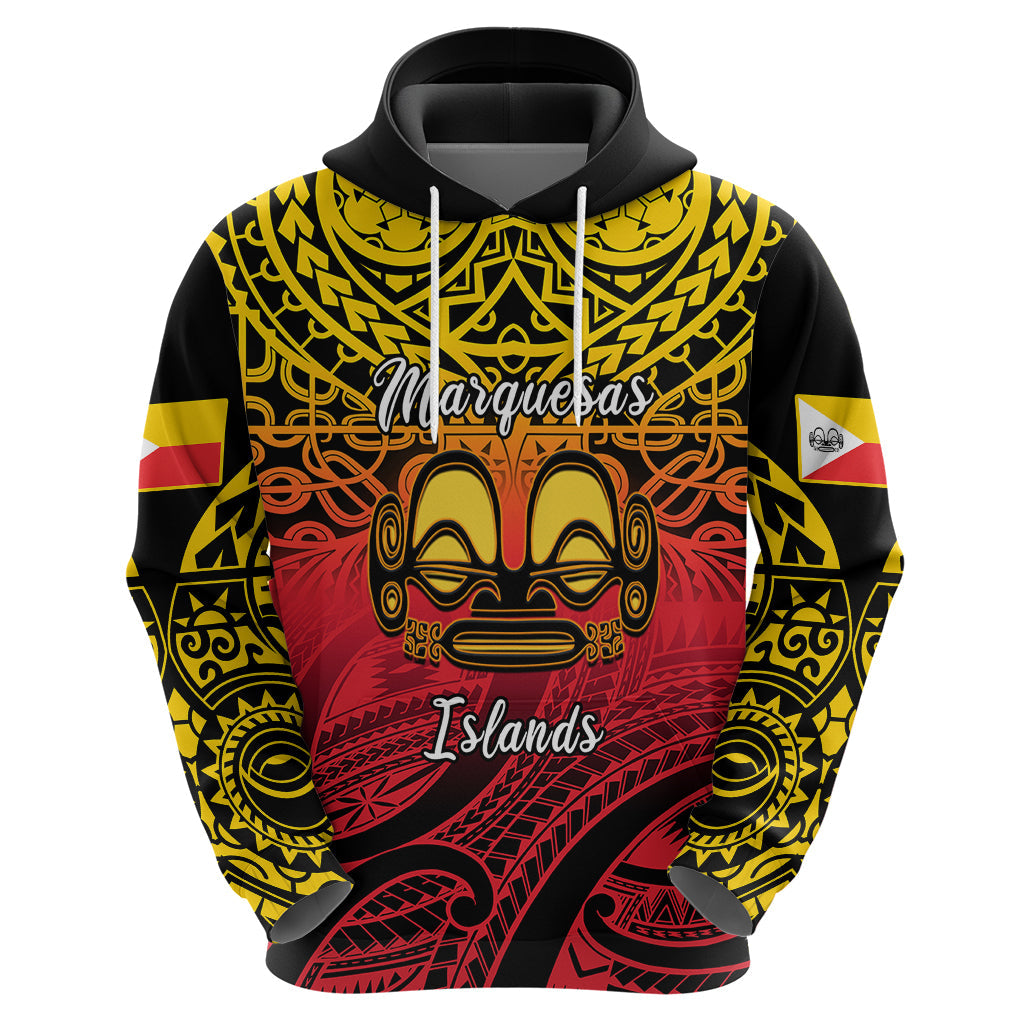 Personalised Marquesas Islands Hoodie Tiki Polynesian Marquesan Pattern LT14