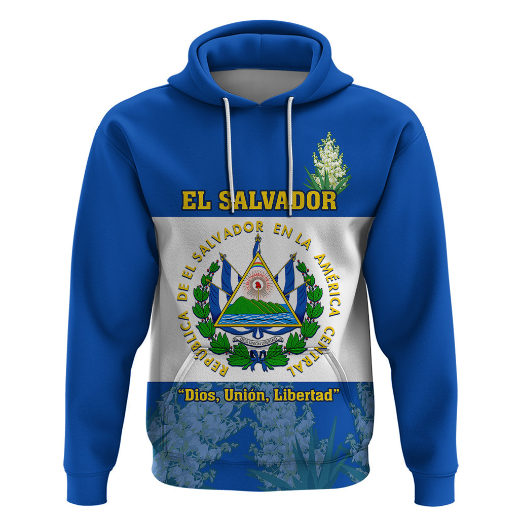 El Salvador Hoodie Coat Of Arms Mix Flor De Izote LT14