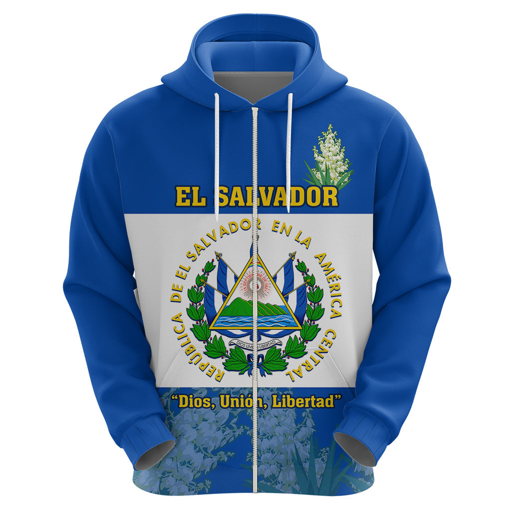 El Salvador Hoodie Coat Of Arms Mix Flor De Izote LT14