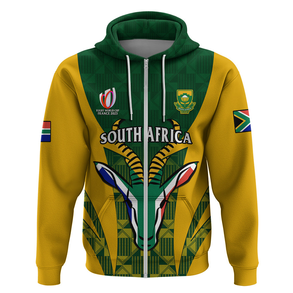 South Africa Rugby Hoodie Go Springboks Kente Pattern With Bokke LT14